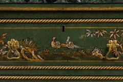 Pair of English Regency Chinoiserie Faux Bamboo and Green Marble Commodes - 4628767