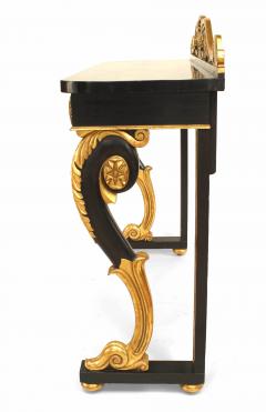 Pair of English Regency Ebonized and Gilt Console Table - 2799282