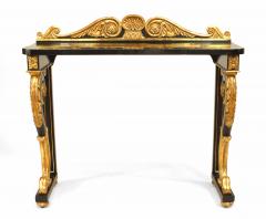 Pair of English Regency Ebonized and Gilt Console Table - 2799285