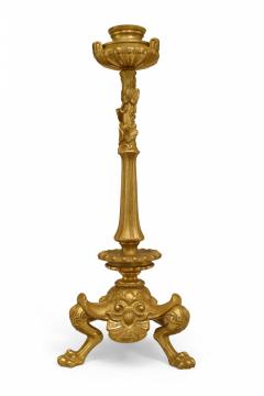 Pair of English Regency Gilt Bronze Candlesticks - 4201273