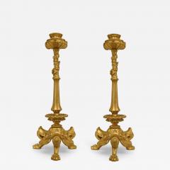 Pair of English Regency Gilt Bronze Candlesticks - 4263218