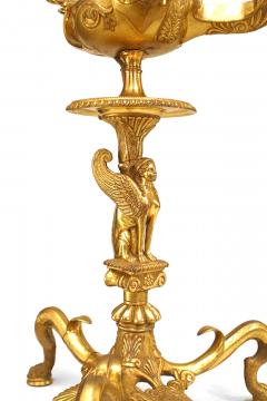 Pair of English Regency Gilt Bronze Sphinx Table Lamps - 1381326