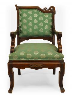 Pair of English Regency Green Upholstery Chairs - 1401963