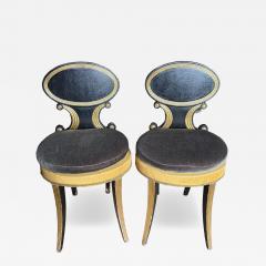 Pair of English Regency Hall Chairs - 4185974