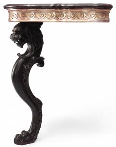 Pair of English Regency Lion Leg Console Tables - 4628555