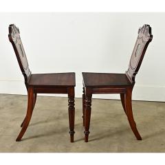 Pair of English Regency Mahogany Hall Chairs - 3862188