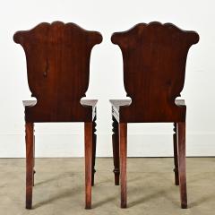 Pair of English Regency Mahogany Hall Chairs - 3862212