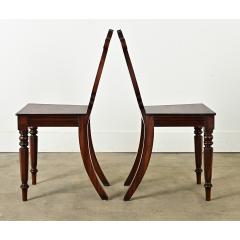 Pair of English Regency Mahogany Hall Chairs - 3862221