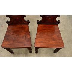 Pair of English Regency Mahogany Hall Chairs - 4759071