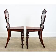 Pair of English Regency Mahogany Hall Chairs - 4759076