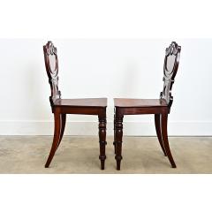 Pair of English Regency Mahogany Hall Chairs - 4759077