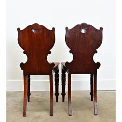 Pair of English Regency Mahogany Hall Chairs - 4759078
