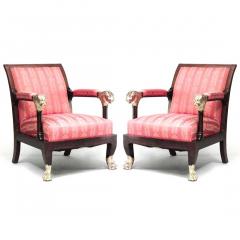 Pair of English Regency Red Armchairs - 4642345