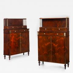 Pair of English Regency Rosewood Bookcase Cabinets att John McLean c 1820 - 4739166