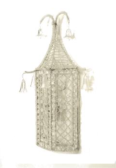 Pair of English Regency Style Beaded Crystal Pagoda Wall Sconces - 1380354