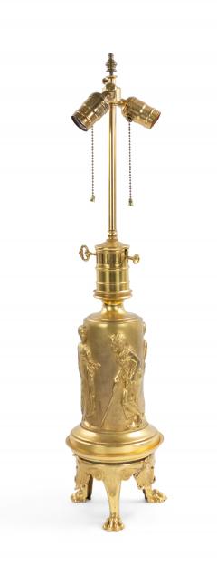 Pair of English Regency Style Bronze Dore Table Lamps - 1381335