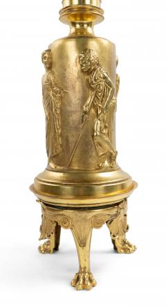 Pair of English Regency Style Bronze Dore Table Lamps - 1381338