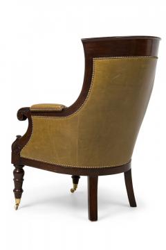 Pair of English Regency Style Upholstered Bergeres in Tapestry Fabric - 4169194