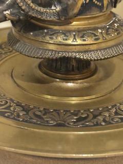 Pair of English Regency bronze candlesticks with 2 elephant heads arms - 4650041