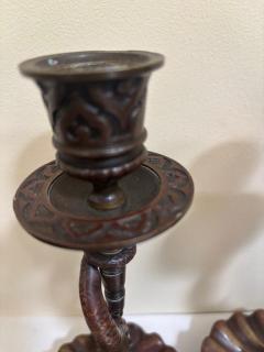Pair of English Regency dolphin candlesticks - 4667873