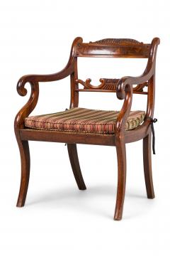 Pair of English Regency style Armchairs With Pink and Brown Cushion - 4169759