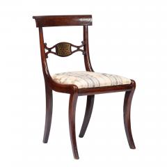 Pair of English Regency upholstered slip seat side chairs 1815 - 2566648