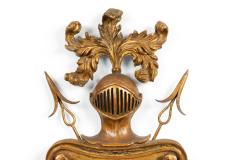 Pair of English Renaissance Style Gilt Metal and Fruitwood Wall Sconces - 4631379