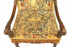 Pair of English Renaissance Walnut Tapestry Chairs - 1403518