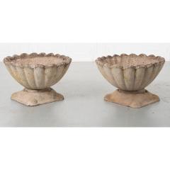 Pair of English Scalloped Urns - 2302189