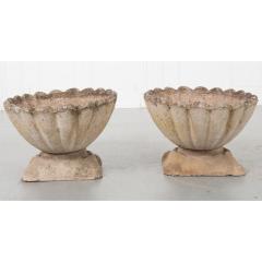 Pair of English Scalloped Urns - 2302191