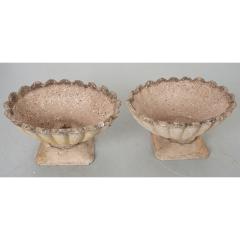 Pair of English Scalloped Urns - 2302208