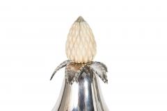 Pair of English Sheffield Silver Plated Cobalt Blue Glass Urns by Barker Ellis - 4501151