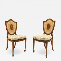 Pair of English Sheraton Shield back Side Chairs - 1420512