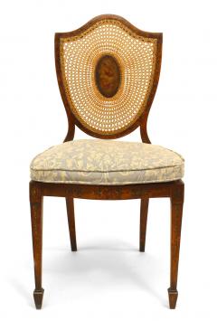 Pair of English Sheraton Shield back Side Chairs - 4657814