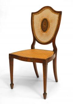 Pair of English Sheraton Shield back Side Chairs - 4657816