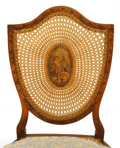 Pair of English Sheraton Shield back Side Chairs - 4657819