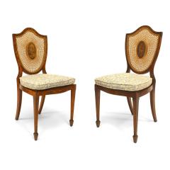Pair of English Sheraton Shield back Side Chairs - 4708819