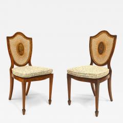 Pair of English Sheraton Shield back Side Chairs - 4708904