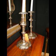 Pair of English Silvered Candlesticks - 2156468