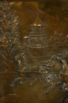 Pair of English Victorian Brass Horse Wall Plaques - 4201032