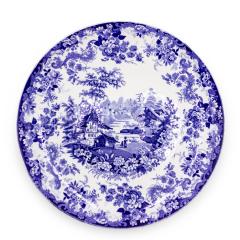 Pair of English Victorian Ceramic Floral Charger Plate - 4198579