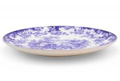 Pair of English Victorian Ceramic Floral Charger Plate - 4198581