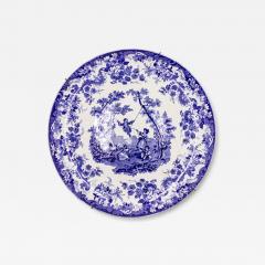Pair of English Victorian Ceramic Floral Charger Plate - 4250375