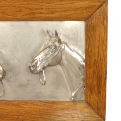 Pair of English Victorian Country Silver Horse Wall Plaques - 4639542