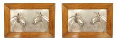 Pair of English Victorian Country Silver Horse Wall Plaques - 4642297