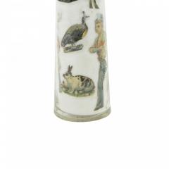 Pair of English Victorian Decoupage Glass Bottles - 4198665