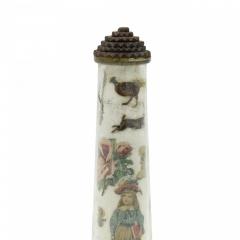 Pair of English Victorian Decoupage Glass Bottles - 4198666