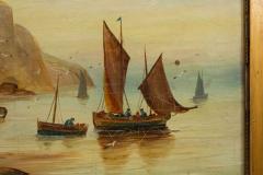 Pair of English Victorian Gilt Seascape Paintings - 4516673