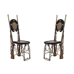Pair of English Victorian Horseshoe Side Chairs - 4646466