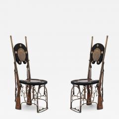 Pair of English Victorian Horseshoe Side Chairs - 4646478